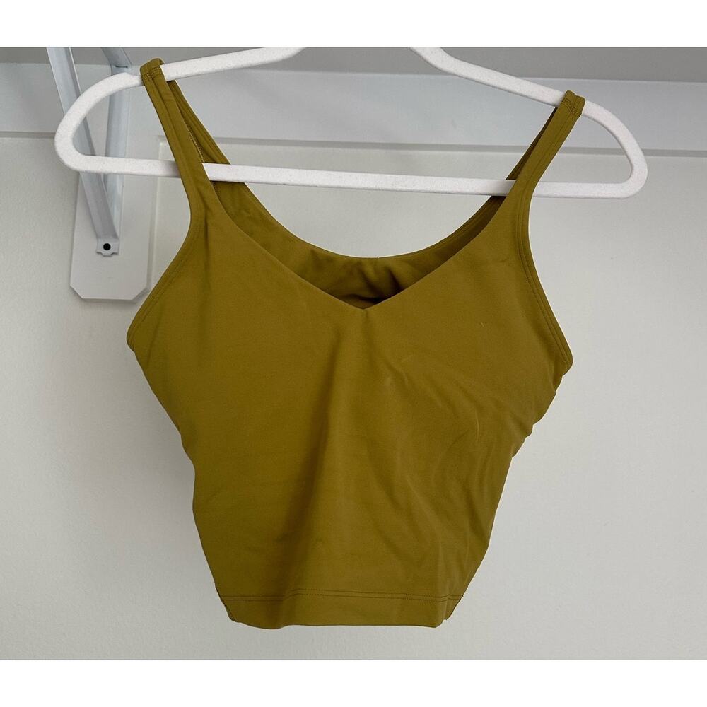 Lululemon Align Tank Crop With Bra size 8 Bronze Green